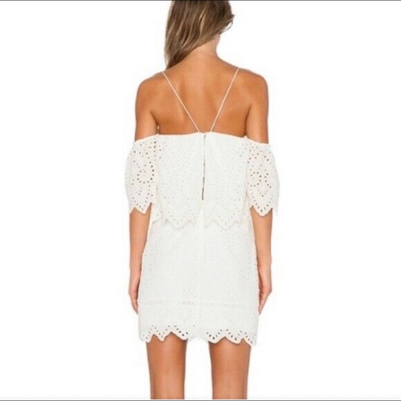 Saylor Ivory Eyelet off the Shoulder dress - Picture 2 of 12
